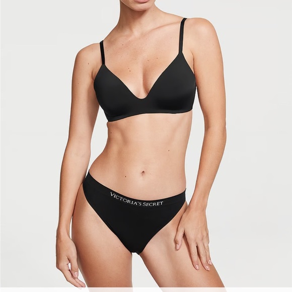 VICTORIA SECRET SEAMLESS BIKINI PANTY 2 PACK BLACK GREY SIZE XL - Picture 1 of 13